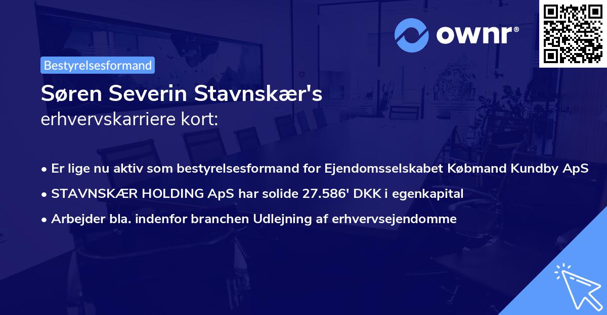 Søren Severin Stavnskær's erhvervskarriere kort