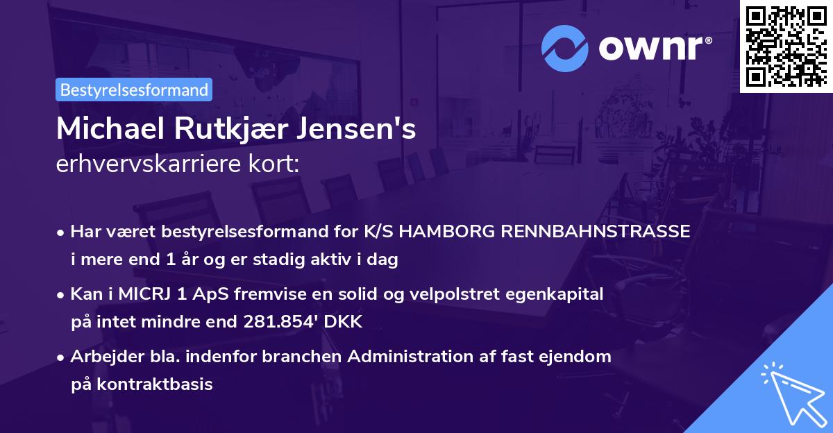 Michael Rutkjær Jensen's erhvervskarriere kort