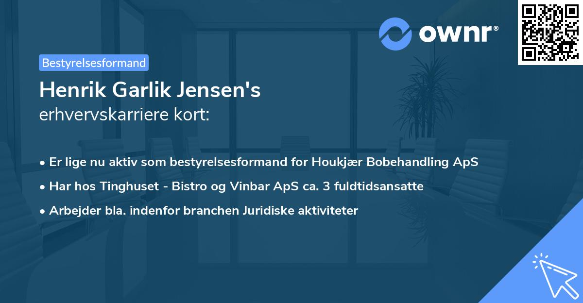Henrik Garlik Jensen's erhvervskarriere kort