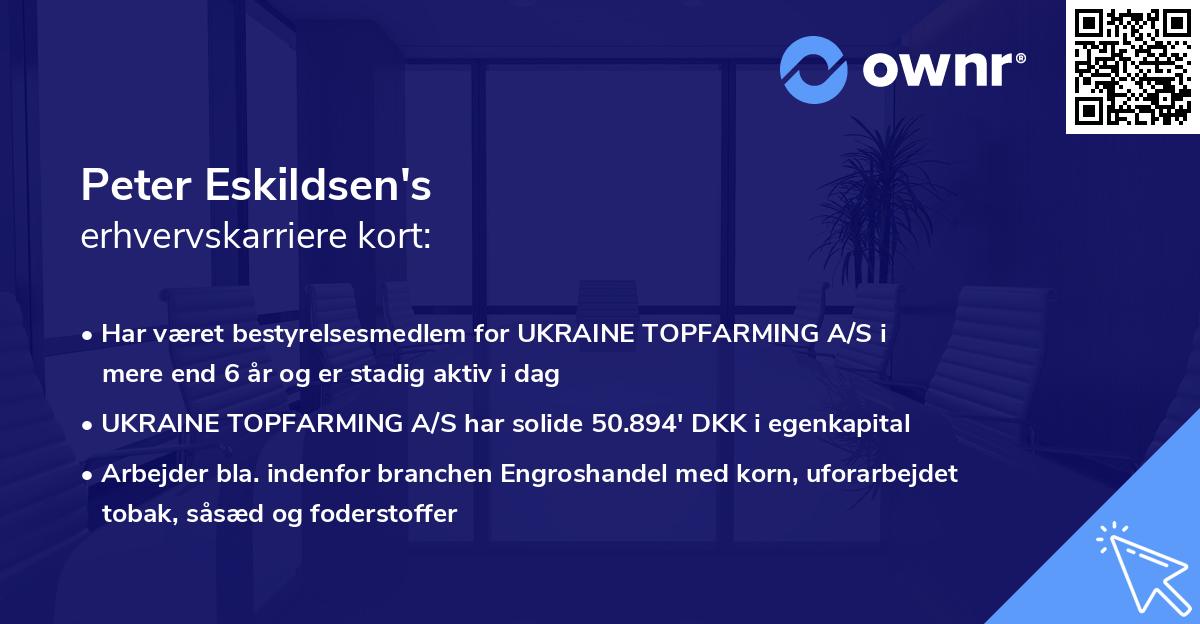 Peter Eskildsen's erhvervskarriere kort