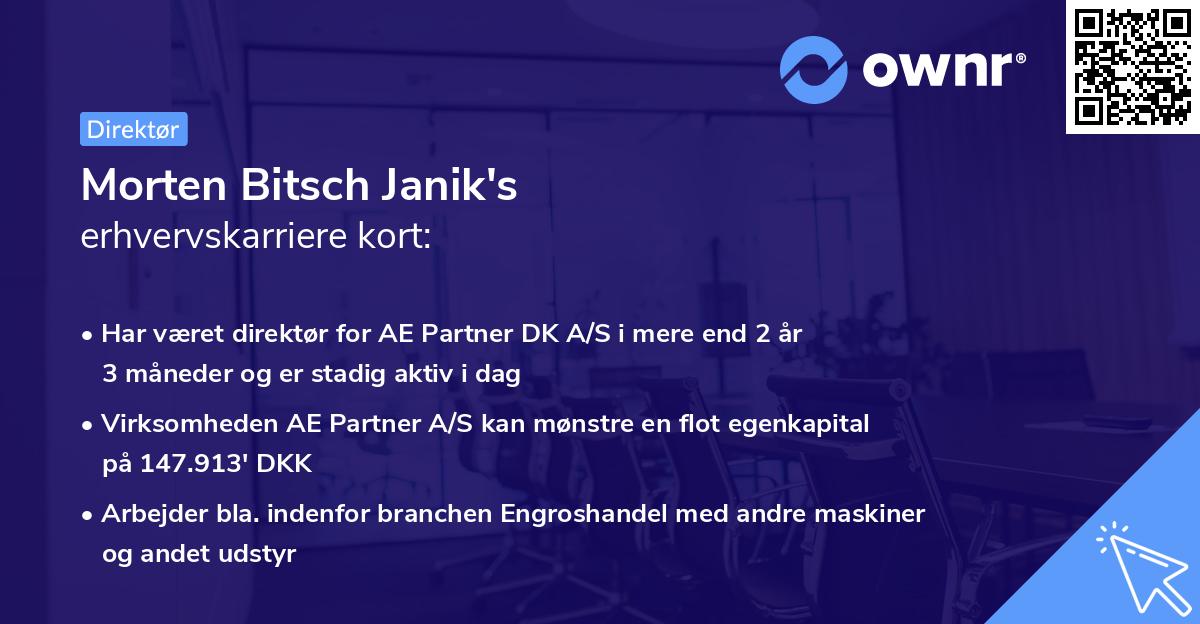 Morten Bitsch Janik's erhvervskarriere kort