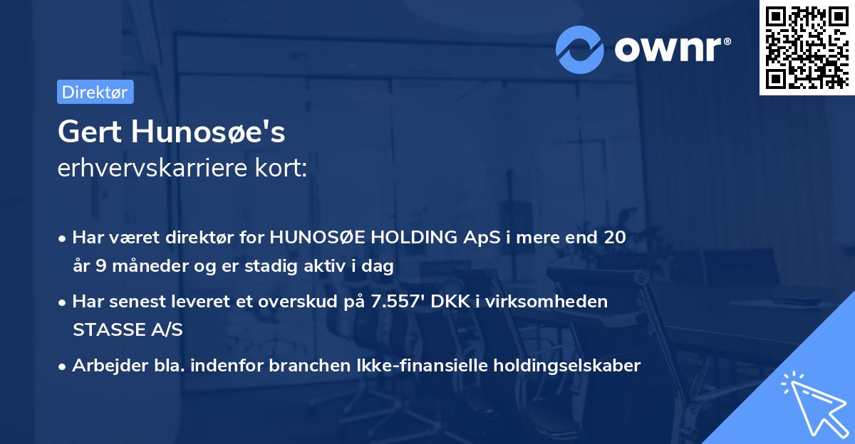 Gert Hunosøe's erhvervskarriere kort