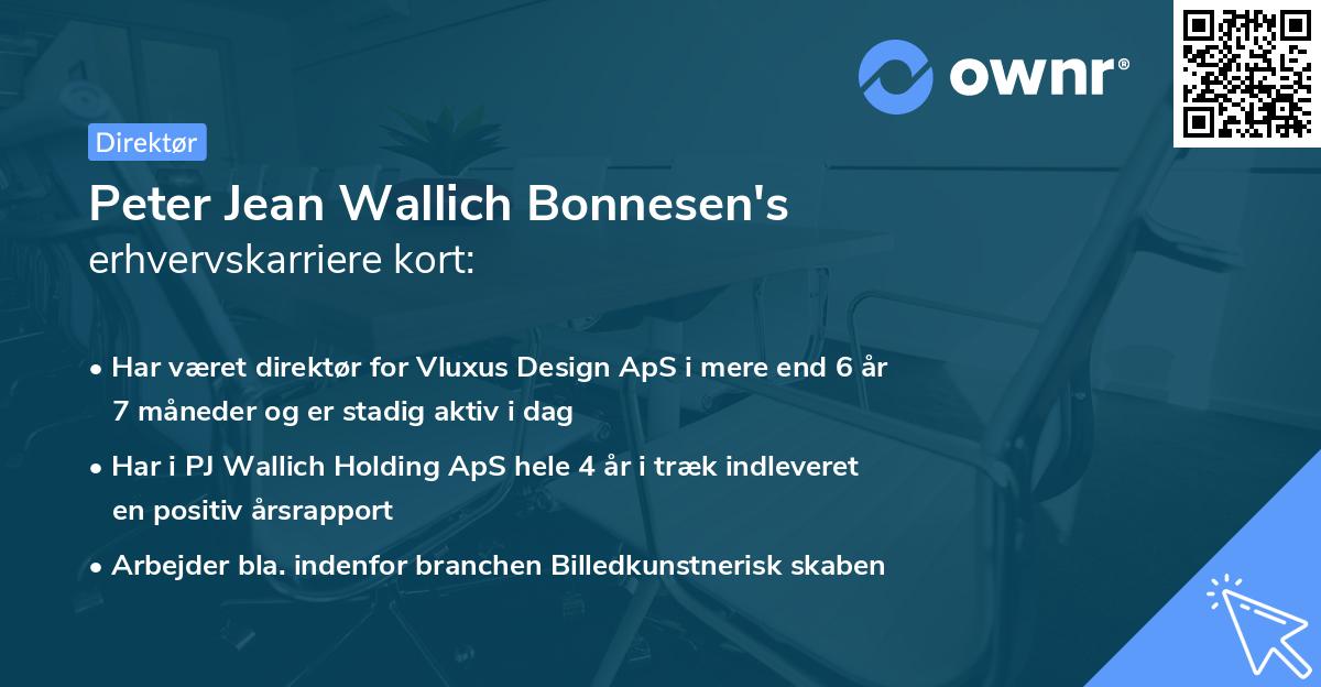 Peter Jean Wallich Bonnesen's erhvervskarriere kort