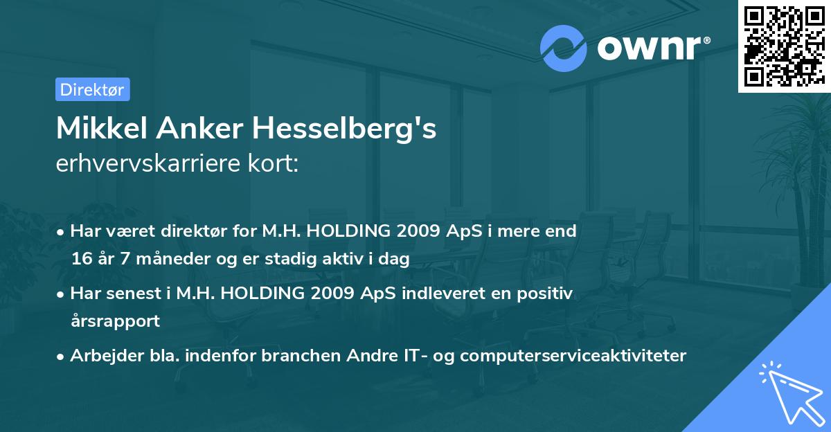 Mikkel Anker Hesselberg's erhvervskarriere kort