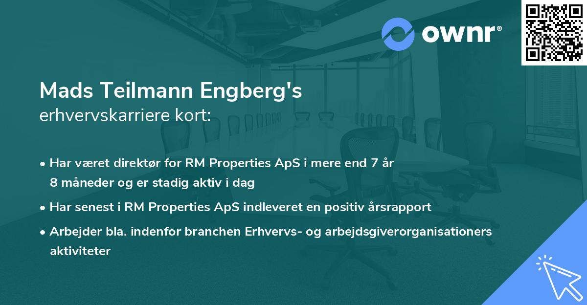 Mads Teilmann Engberg's erhvervskarriere kort
