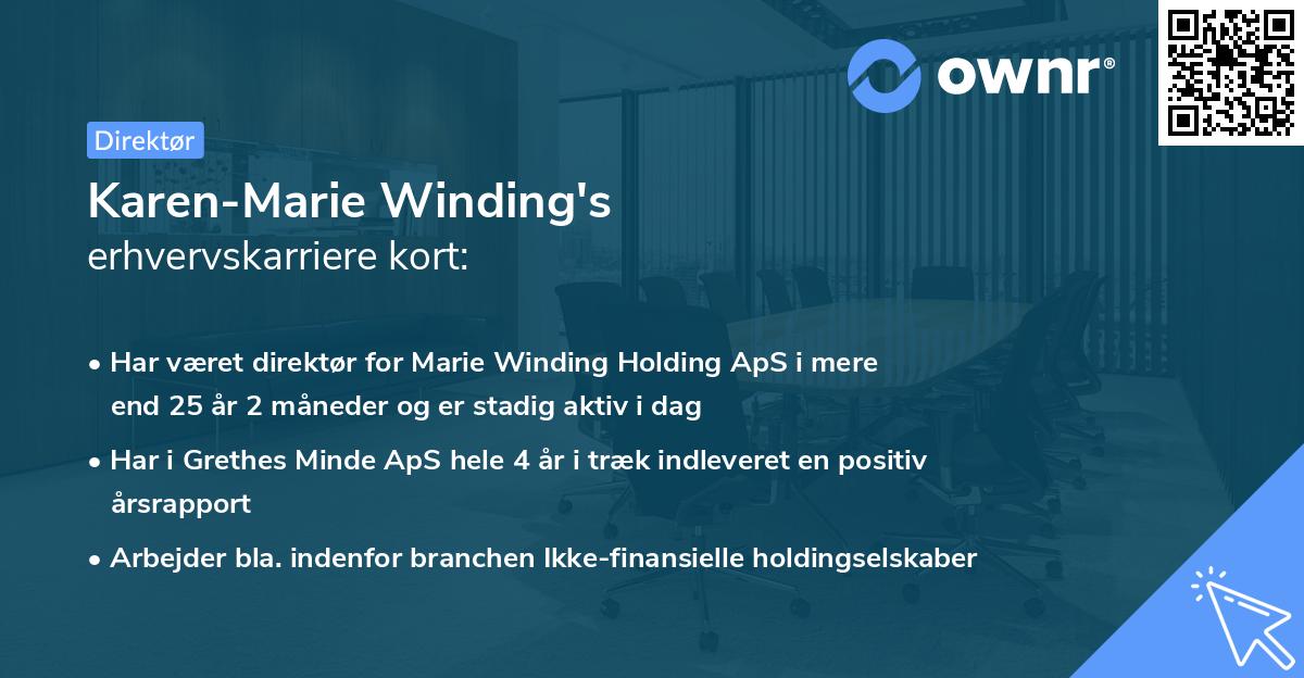 Karen-Marie Winding's erhvervskarriere kort