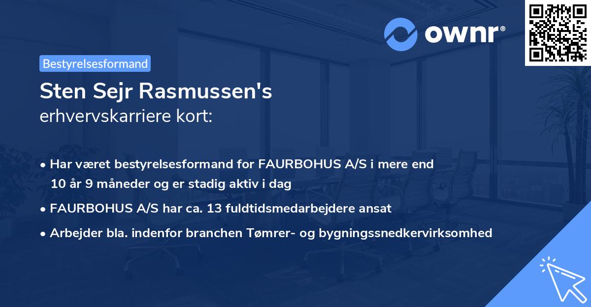 Sten Sejr Rasmussen's erhvervskarriere kort