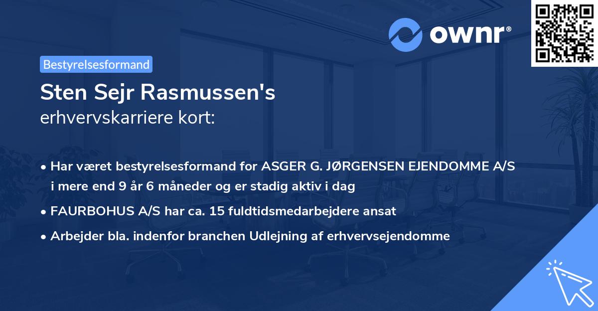 Sten Sejr Rasmussen's erhvervskarriere kort