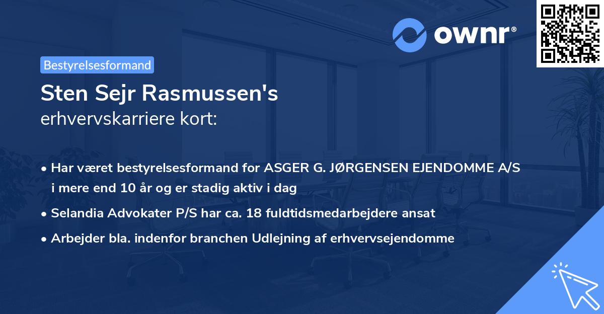 Sten Sejr Rasmussen's erhvervskarriere kort
