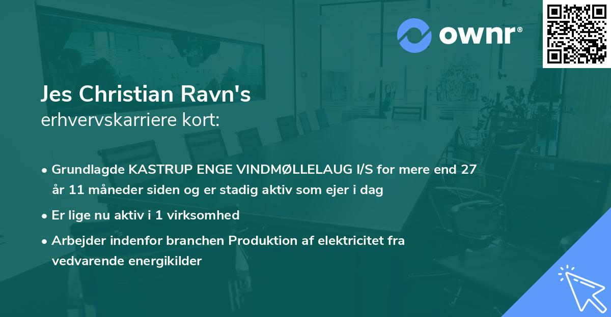 Jes Christian Ravn's erhvervskarriere kort