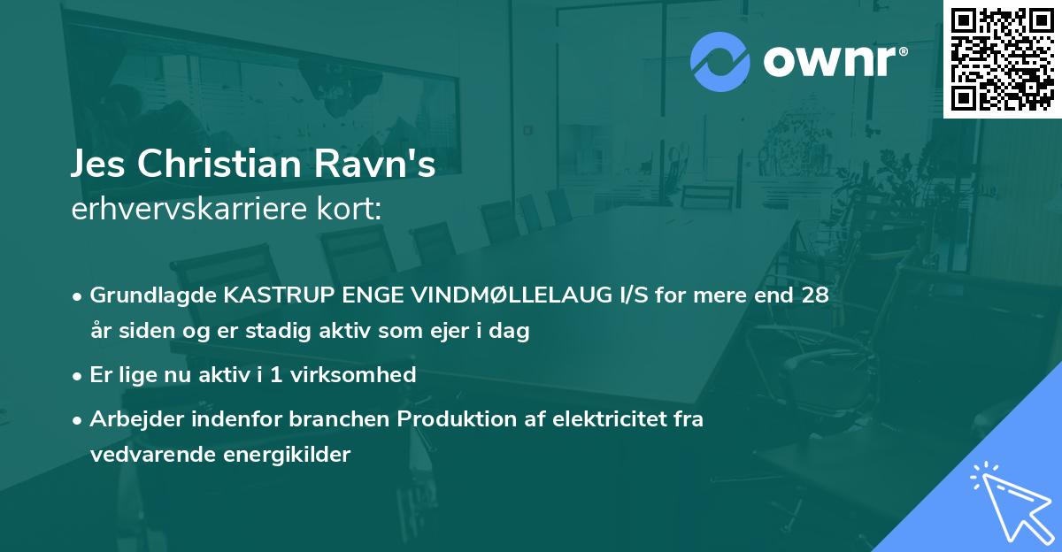 Jes Christian Ravn's erhvervskarriere kort