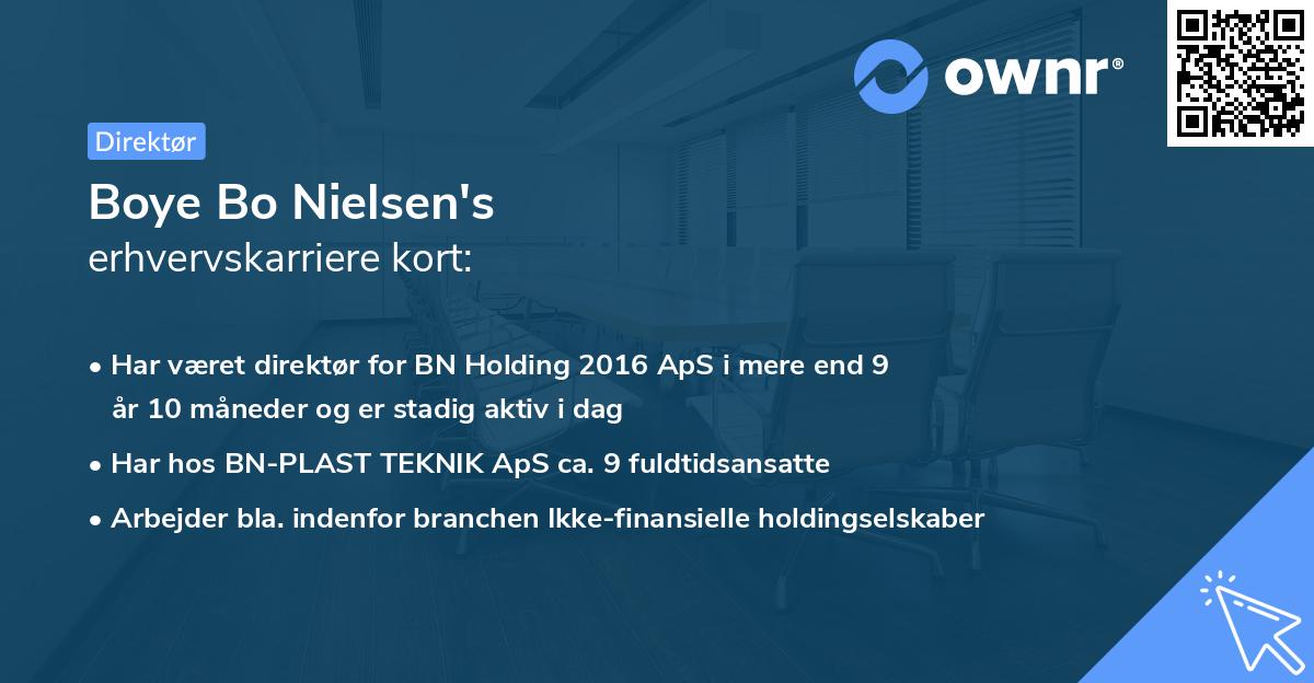 Boye Bo Nielsen's erhvervskarriere kort