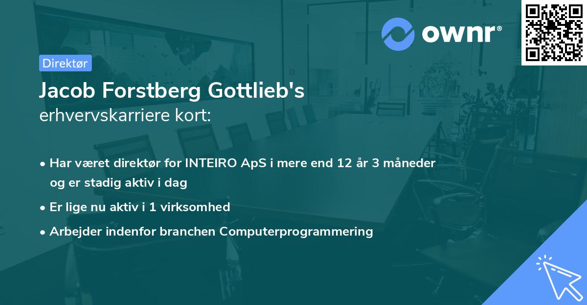 Jacob Forstberg Gottlieb's erhvervskarriere kort