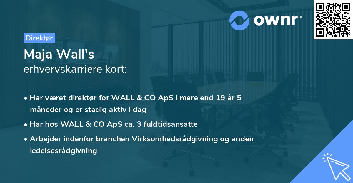 Maja Wall's erhvervskarriere kort