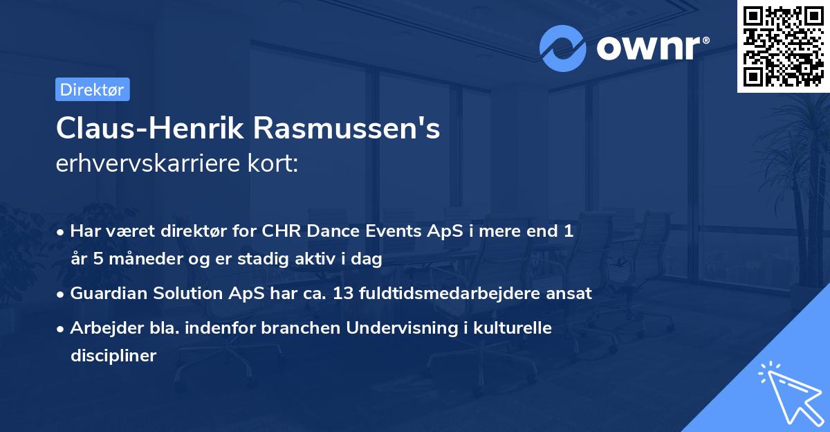 Claus-Henrik Rasmussen's erhvervskarriere kort