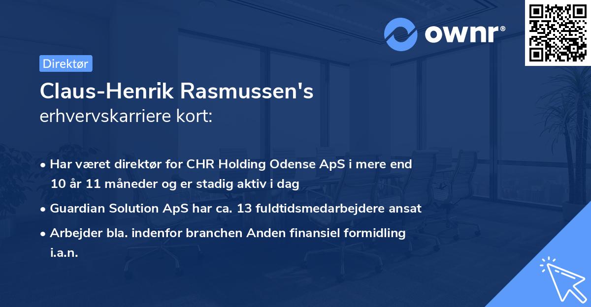 Claus-Henrik Rasmussen's erhvervskarriere kort