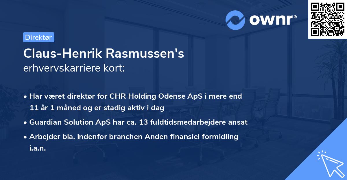 Claus-Henrik Rasmussen's erhvervskarriere kort