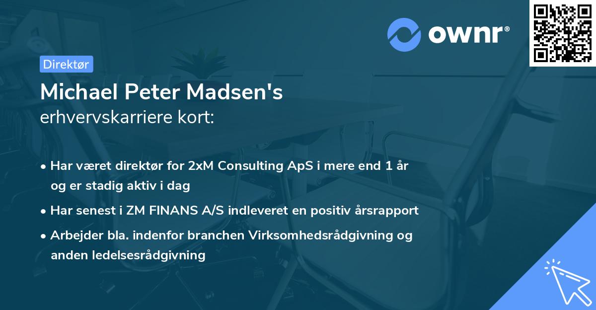 Michael Peter Madsen's erhvervskarriere kort