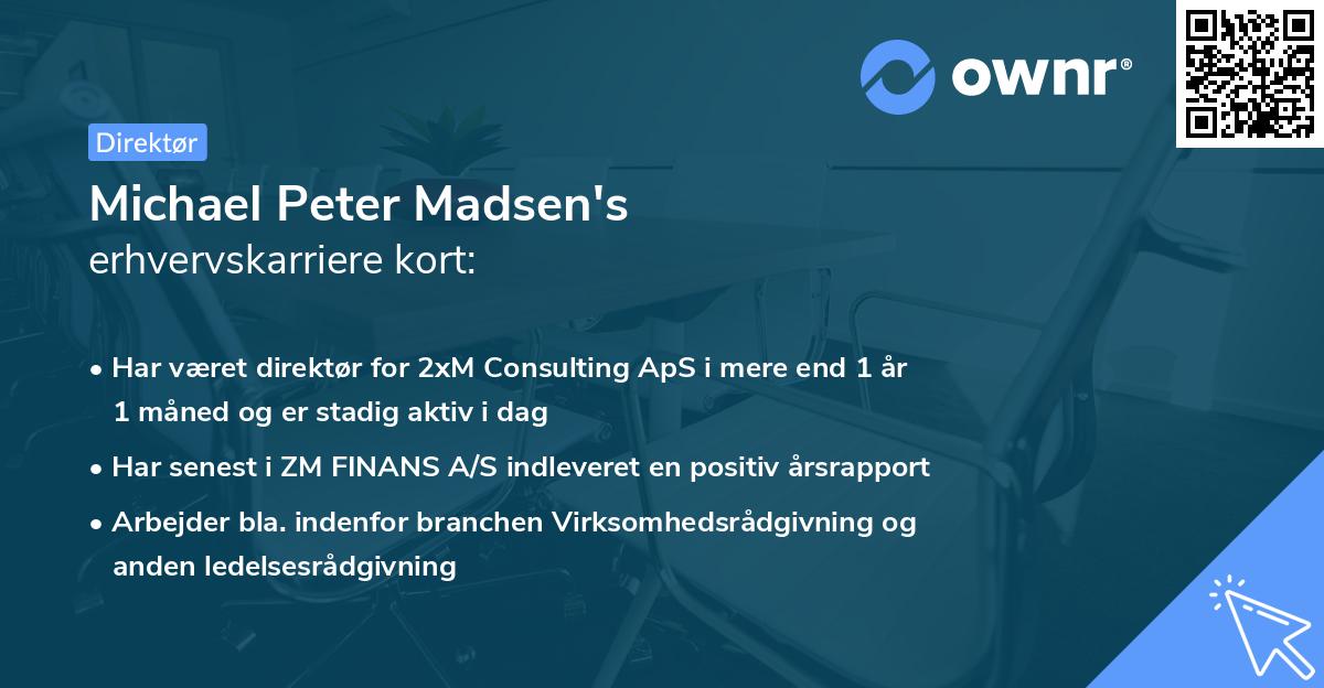 Michael Peter Madsen's erhvervskarriere kort