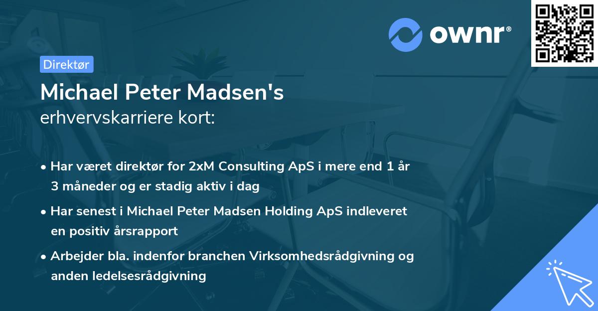 Michael Peter Madsen's erhvervskarriere kort