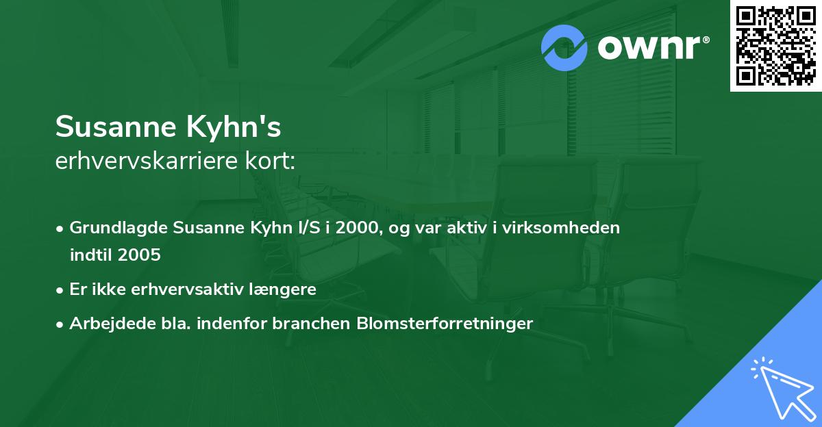Susanne Kyhn's erhvervskarriere kort