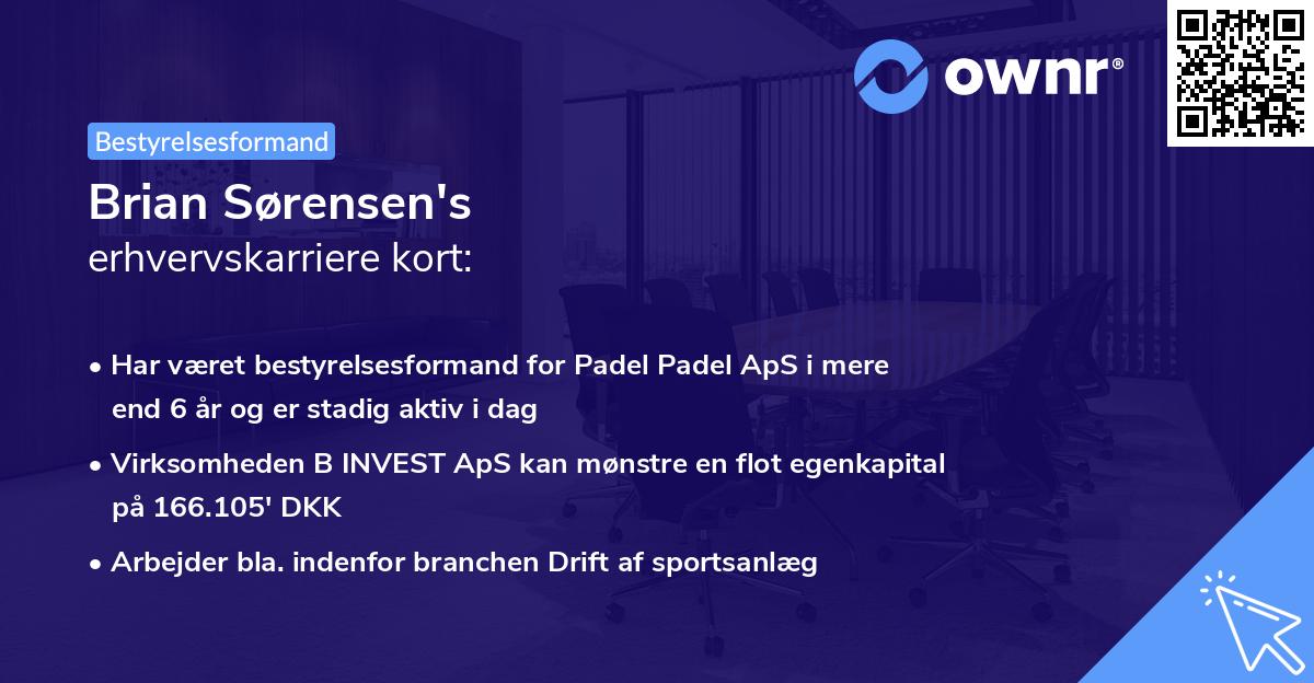 Brian Sørensen's erhvervskarriere kort
