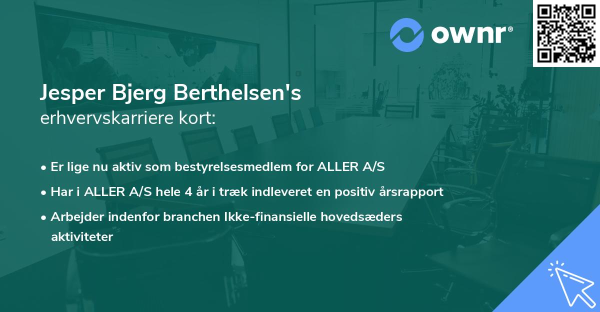 Jesper Bjerg Berthelsen's erhvervskarriere kort