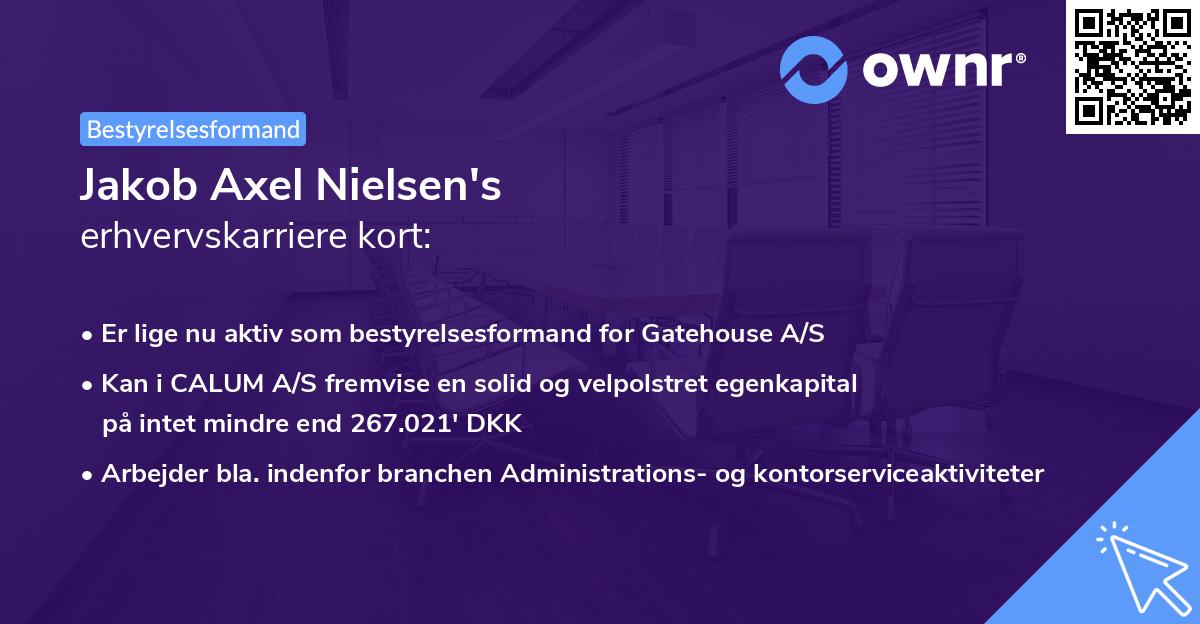 Jakob Axel Nielsen's erhvervskarriere kort