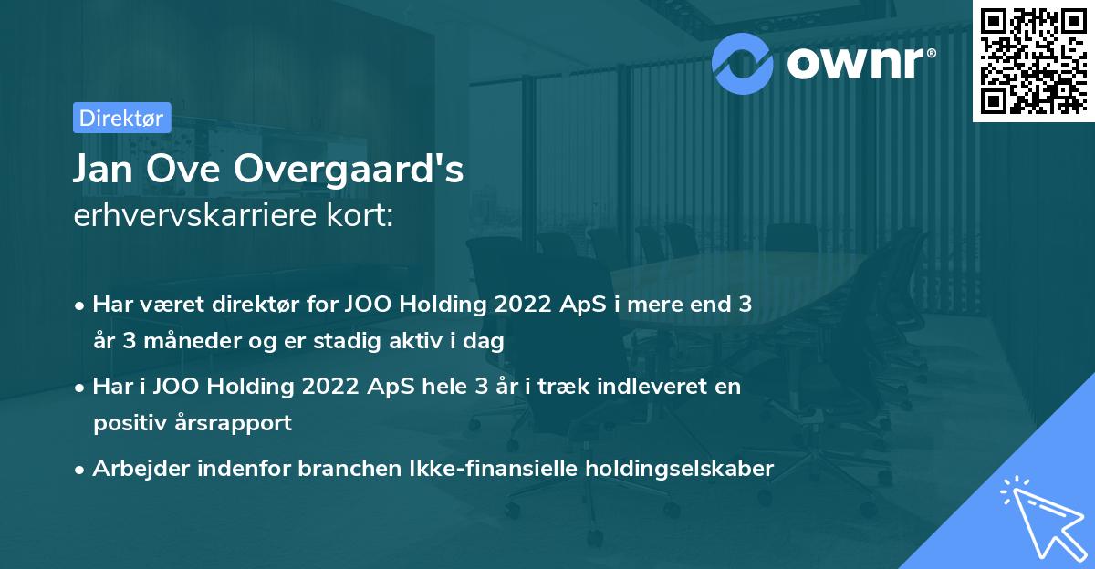 Jan Ove Overgaard's erhvervskarriere kort