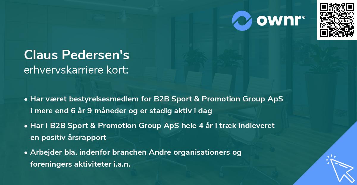Claus Pedersen's erhvervskarriere kort