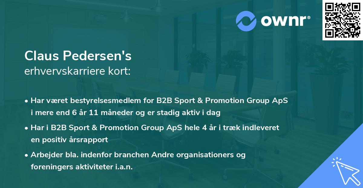 Claus Pedersen's erhvervskarriere kort
