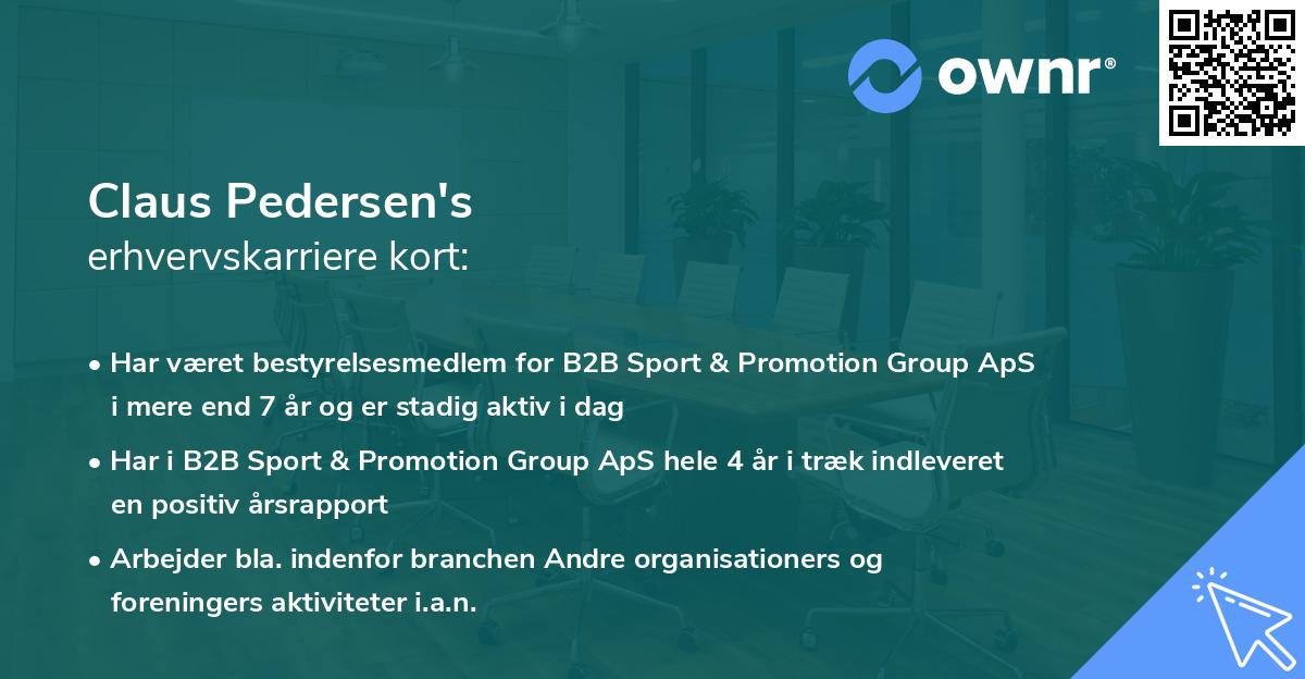 Claus Pedersen's erhvervskarriere kort