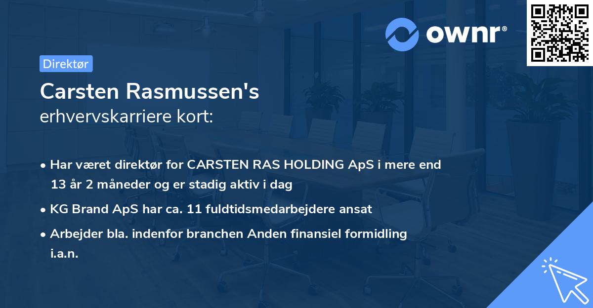 Carsten Rasmussen's erhvervskarriere kort