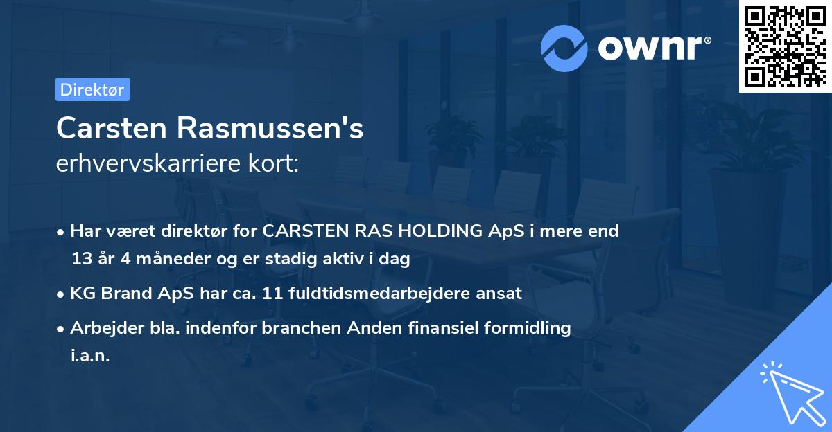 Carsten Rasmussen's erhvervskarriere kort