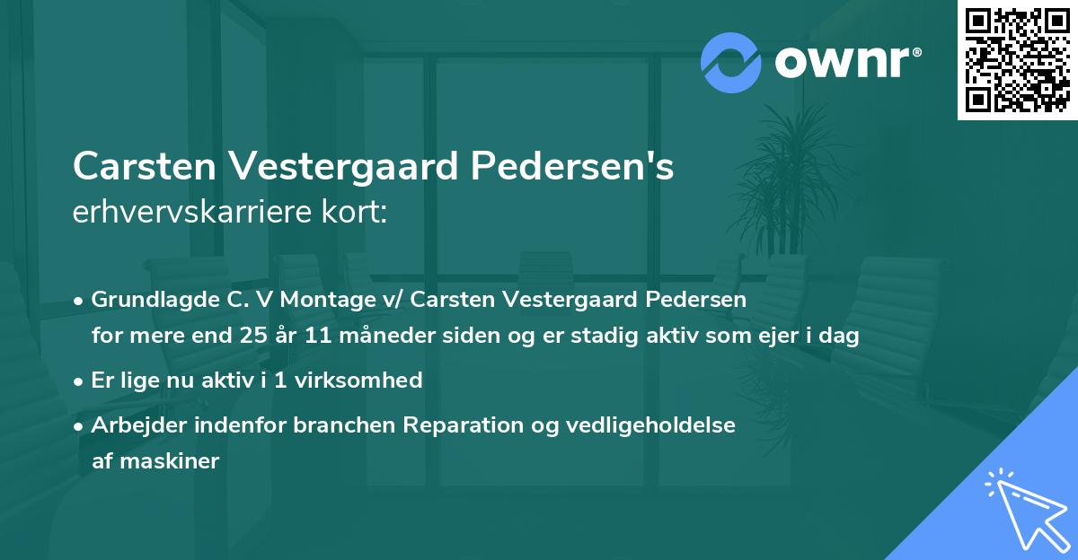 Carsten Vestergaard Pedersen's erhvervskarriere kort