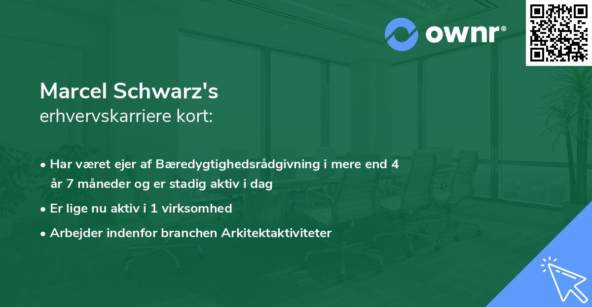 Marcel Schwarz's erhvervskarriere kort