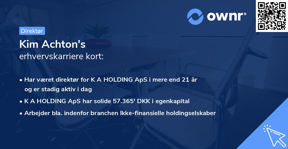 Kim Achton's erhvervskarriere kort