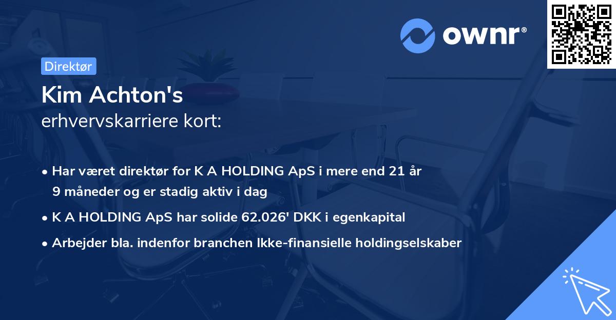 Kim Achton's erhvervskarriere kort