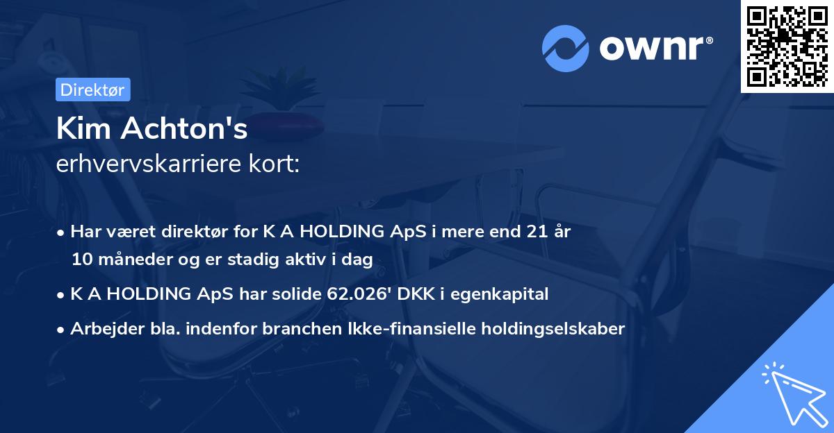 Kim Achton's erhvervskarriere kort