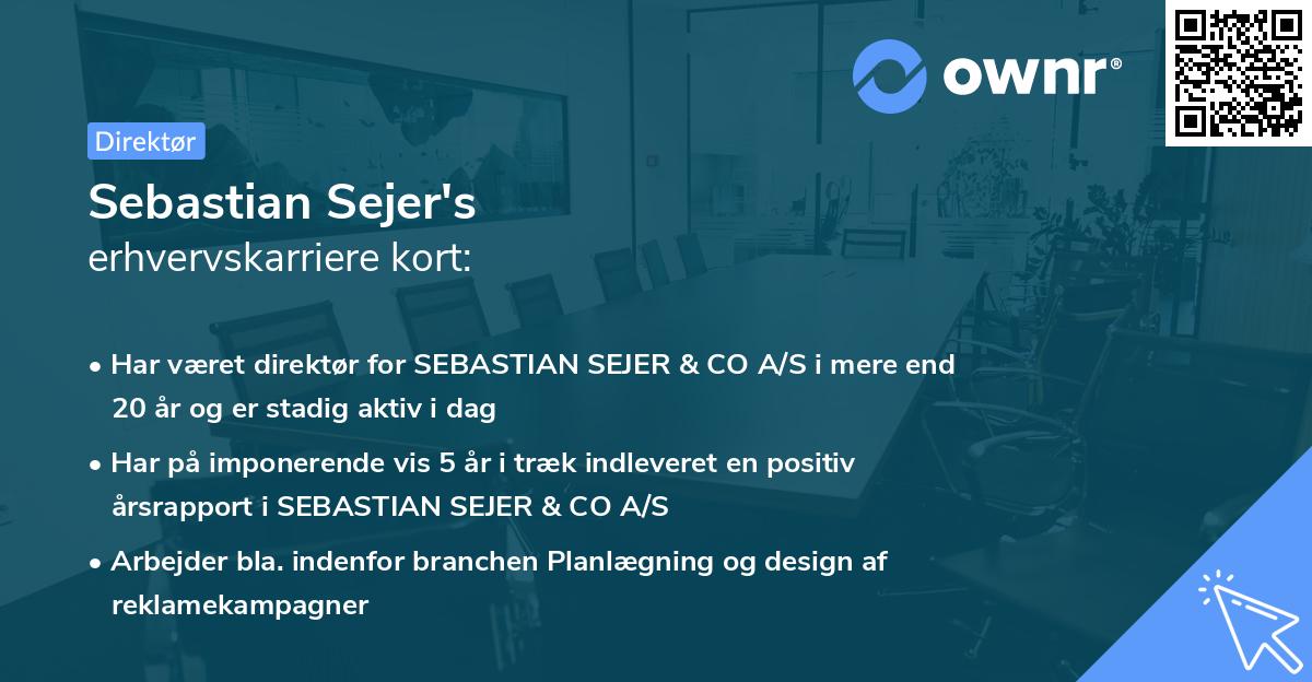 Sebastian Sejer's erhvervskarriere kort