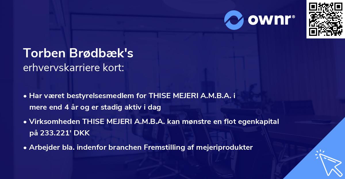Torben Brødbæk's erhvervskarriere kort