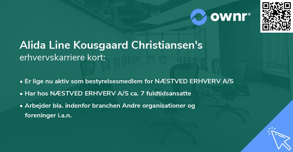 Alida Line Kousgaard Christiansen's erhvervskarriere kort