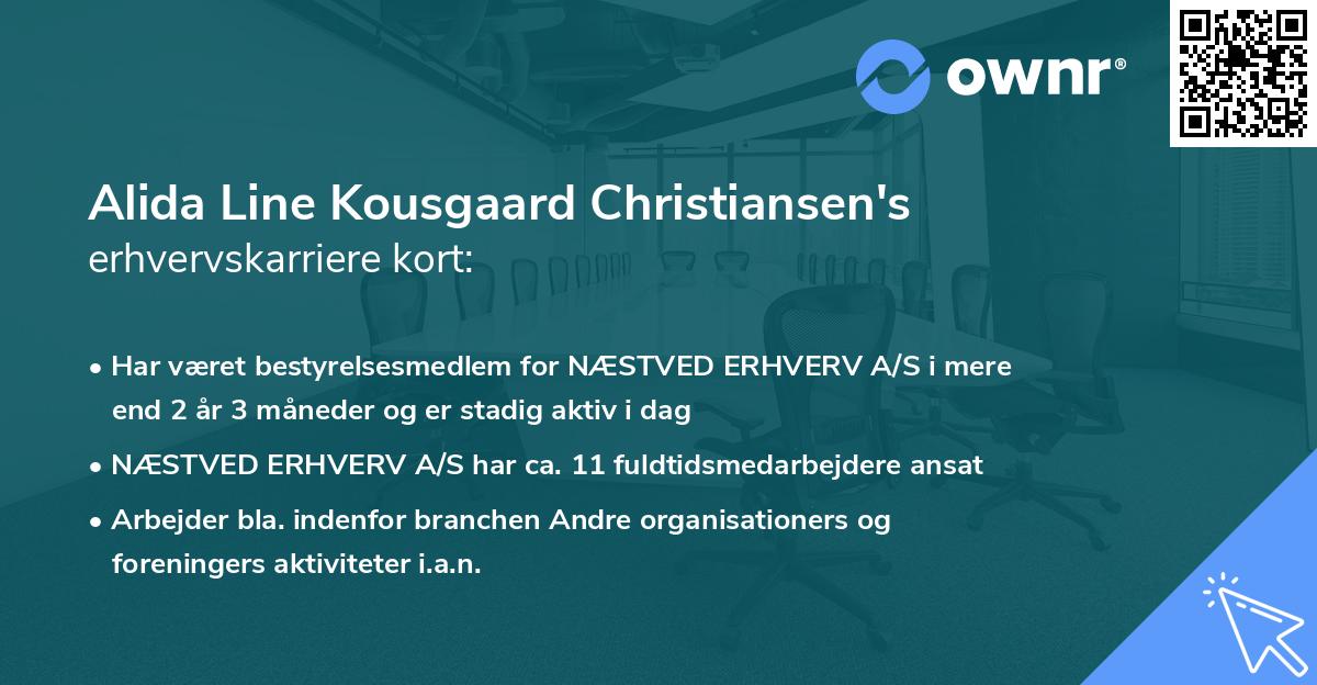 Alida Line Kousgaard Christiansen's erhvervskarriere kort