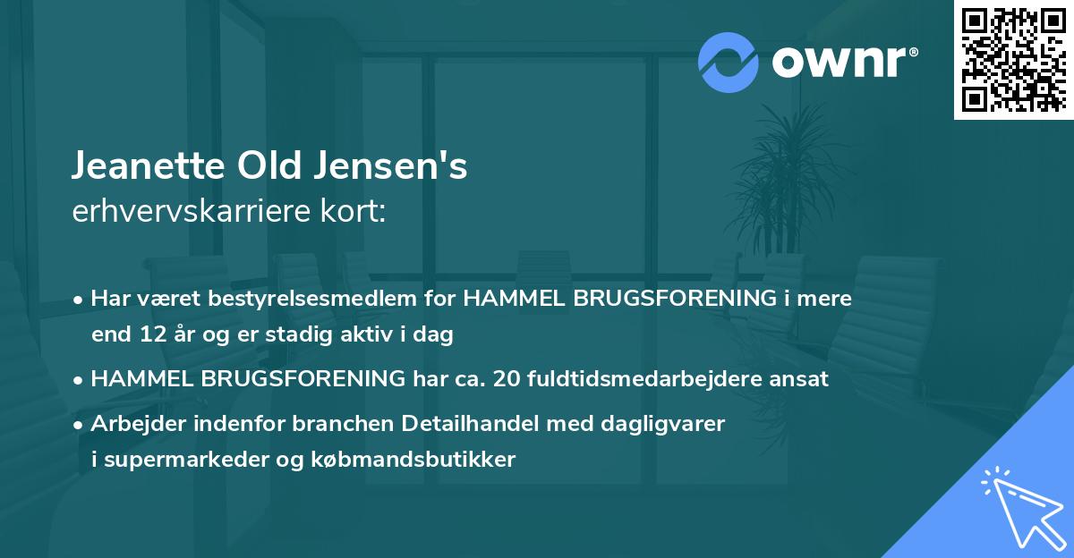 Jeanette Old Jensen's erhvervskarriere kort