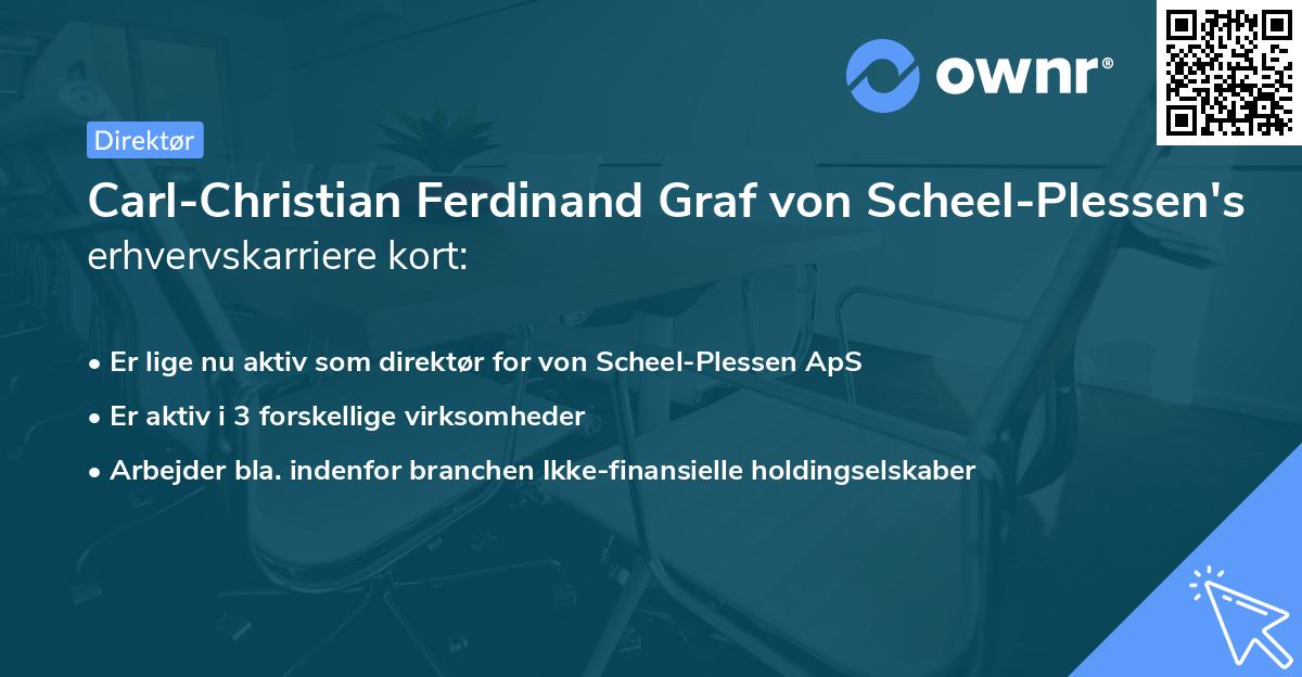 Carl-Christian Ferdinand Graf von Scheel-Plessen's erhvervskarriere kort