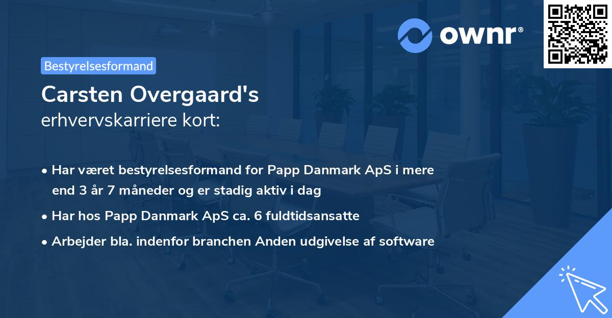 Carsten Overgaard's erhvervskarriere kort