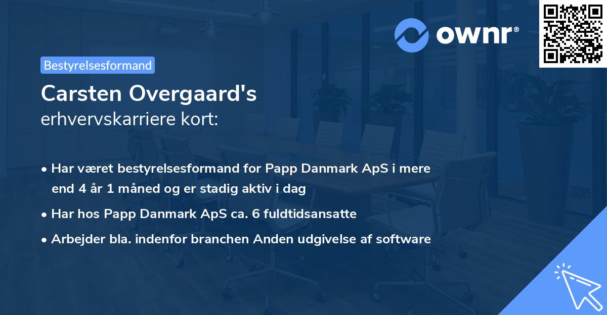 Carsten Overgaard's erhvervskarriere kort