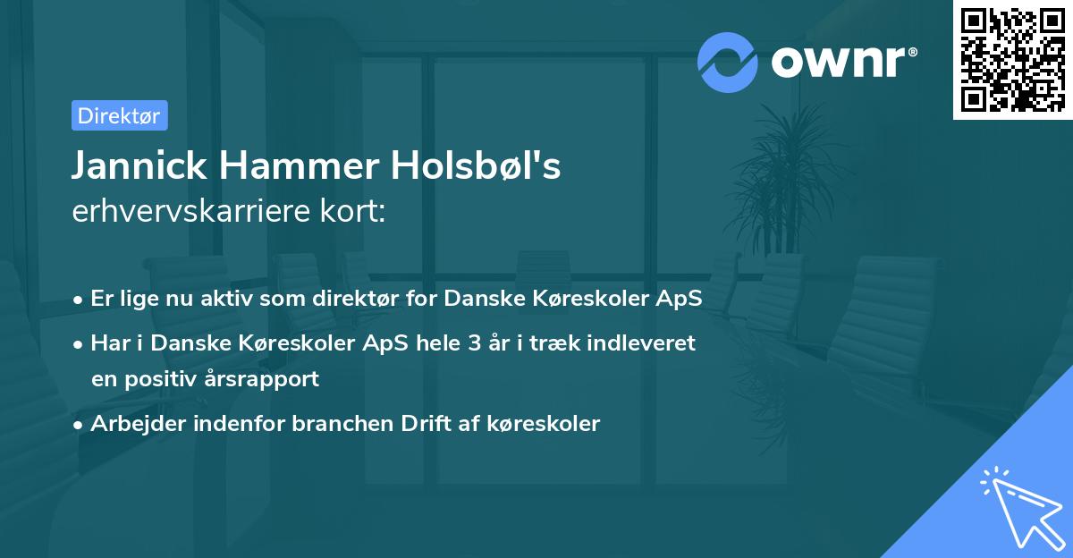 Jannick Hammer Holsbøl's erhvervskarriere kort