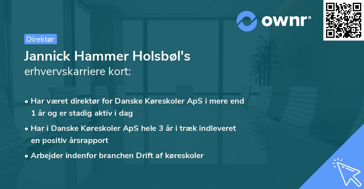 Jannick Hammer Holsbøl's erhvervskarriere kort