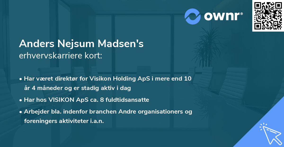 Anders Nejsum Madsen's erhvervskarriere kort